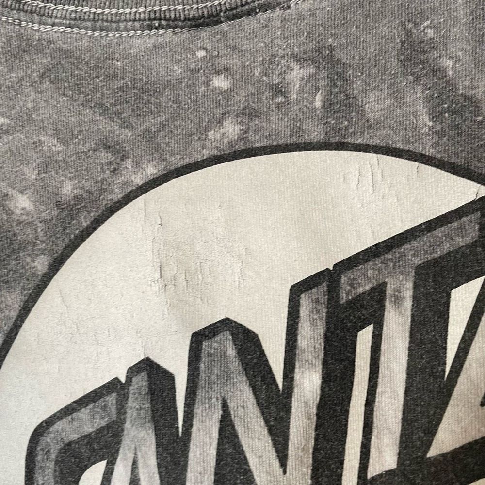 Santa Cruz Skateboards Grey Tye Dye T-Shirt Classic Logo Big Print Men’s Size M - Picture 8 of 10